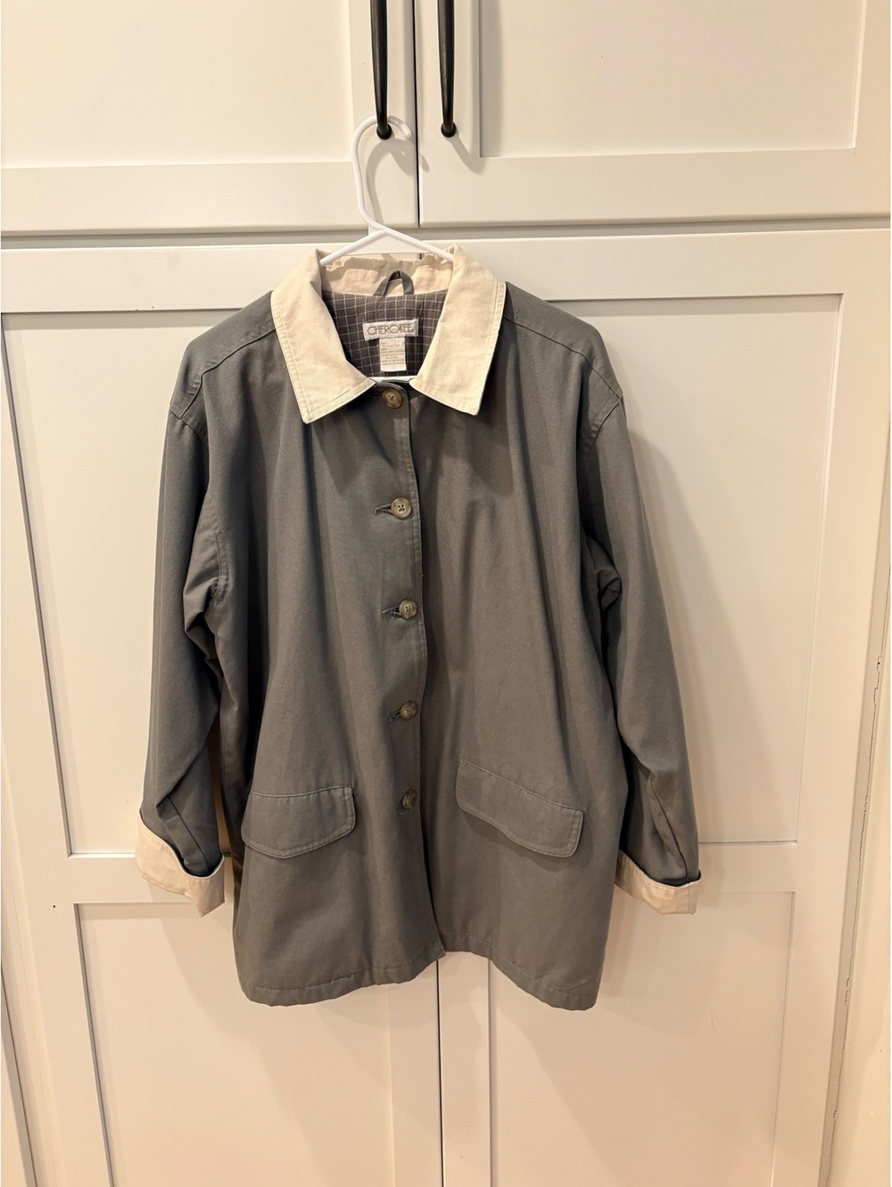 Vintage Sage Green Cherokee Chore Jacket, Classic 90s, Barn Jacket .. Sz Large
